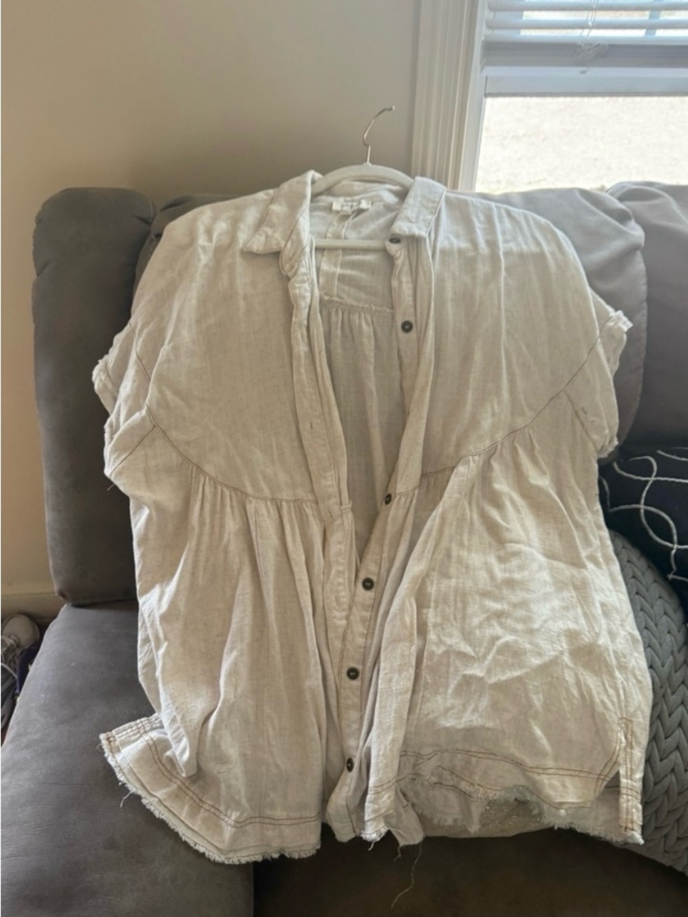 Umgee Neutral Beige Button-Front Top